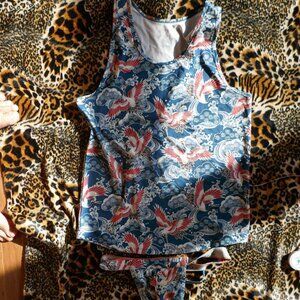 Long Life Crane tanktop & y-thong